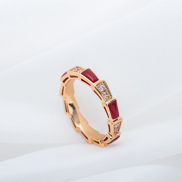 <MAGIC>SERPENTI RING PINK GOLD CARNELIAN DIAMOND 3MM