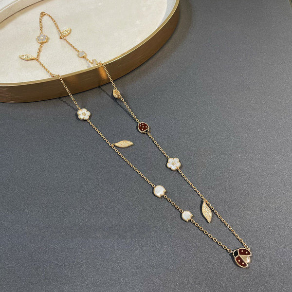 ˇMagic JewelryˇLUCKY SPRING 15 MOTIFS GOLD NECKLACE
