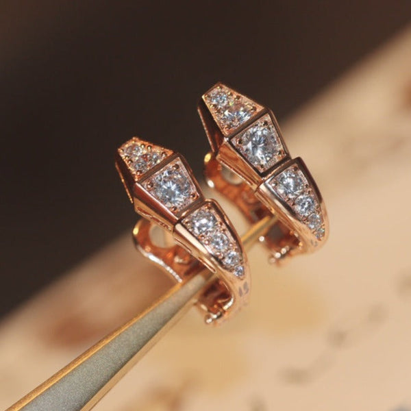 <MAGIC>SERPENT PINK GOLD DIAMOND EARRINGS