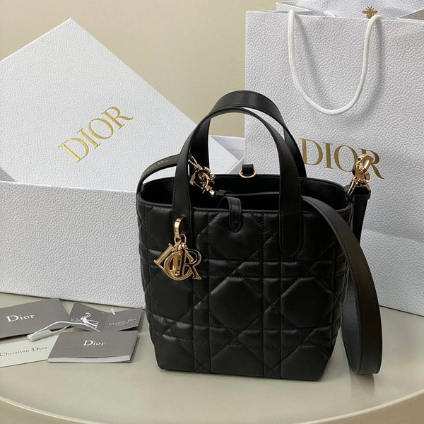 MINI TOUJOURS BUCKET BAG 18 IN BLACK CANNAGE CALFSKIN