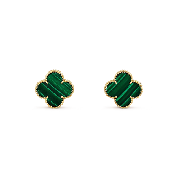 ˇMagic JewelryˇCLOVER MINI 9.5MM MALACHITE  EARRINGS