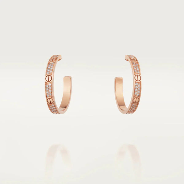 <MAGIC>LOVE DIAMOND PINK GOLD HOOP EARRINGS